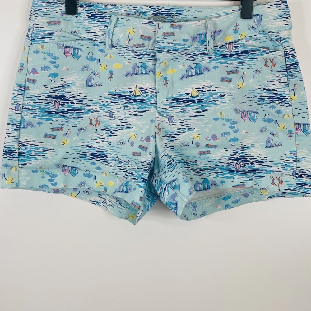 Old Navy Womens Pixie Shorts Size 8 Boats Nautical Blue Chino Vacation